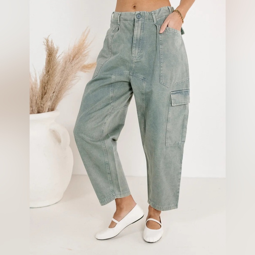 Bohme Mineral Wash Wide Leg Cargo Pocket Pant